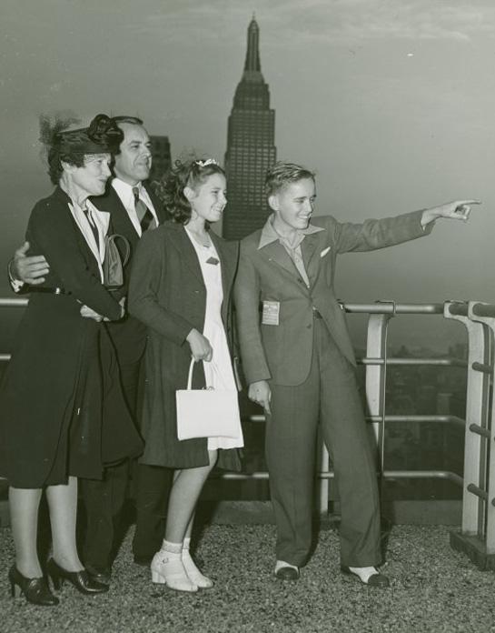 Typical American Family - Burdin family on roof of New Yorker Hotel, ca. 1940